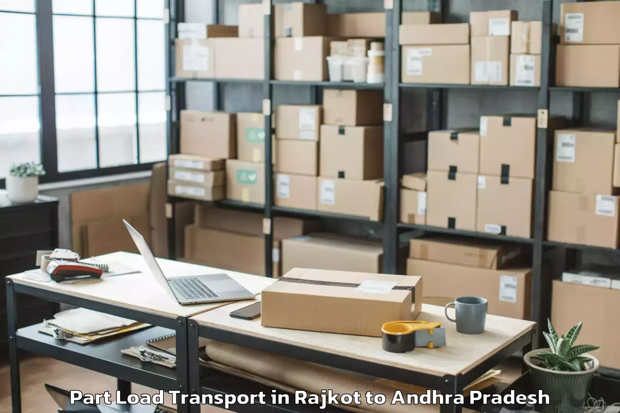 Expert Rajkot to Lingapalem Part Load Transport